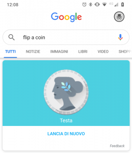 Google "Flip a Coin" - Testa