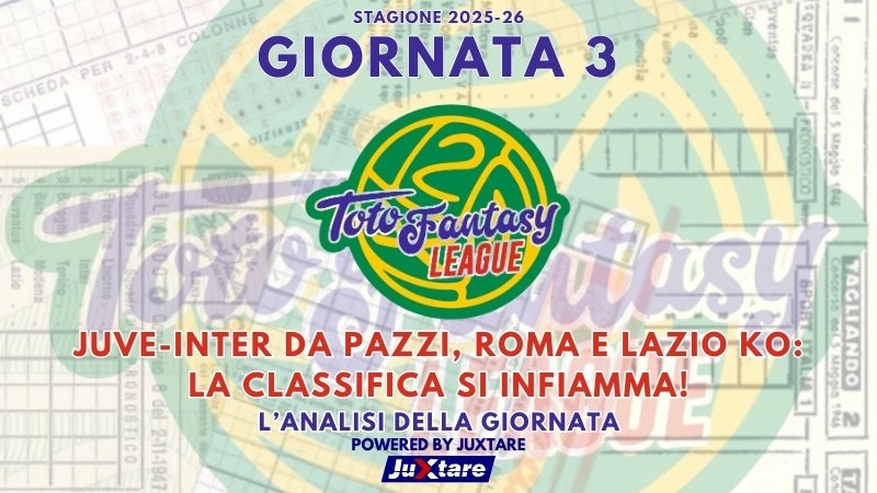 Toto Fantasy League 2025-26 - Giornata 3